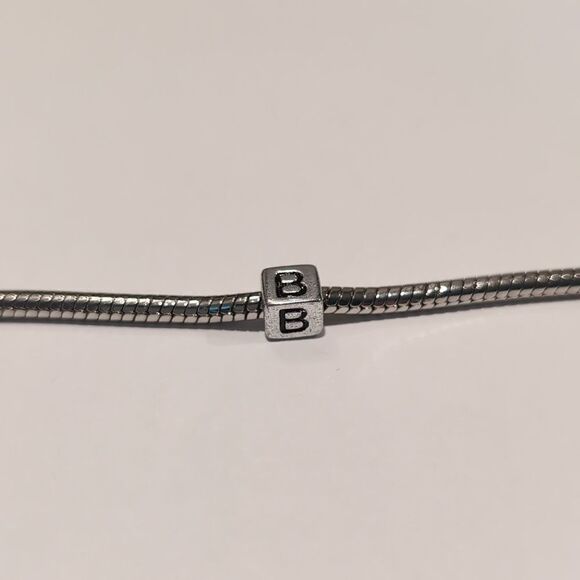 Silver B Spacer Charm for Pandora‎ Style Bracelet - Picture 4 of 5